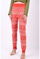 Pantaloni Dama Vila Vikosi Knit Racing Red/White Data